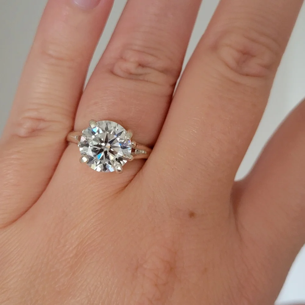 New 4ct Certified Moissanite Engagement Ring, size 7 - Picture 6 of 11